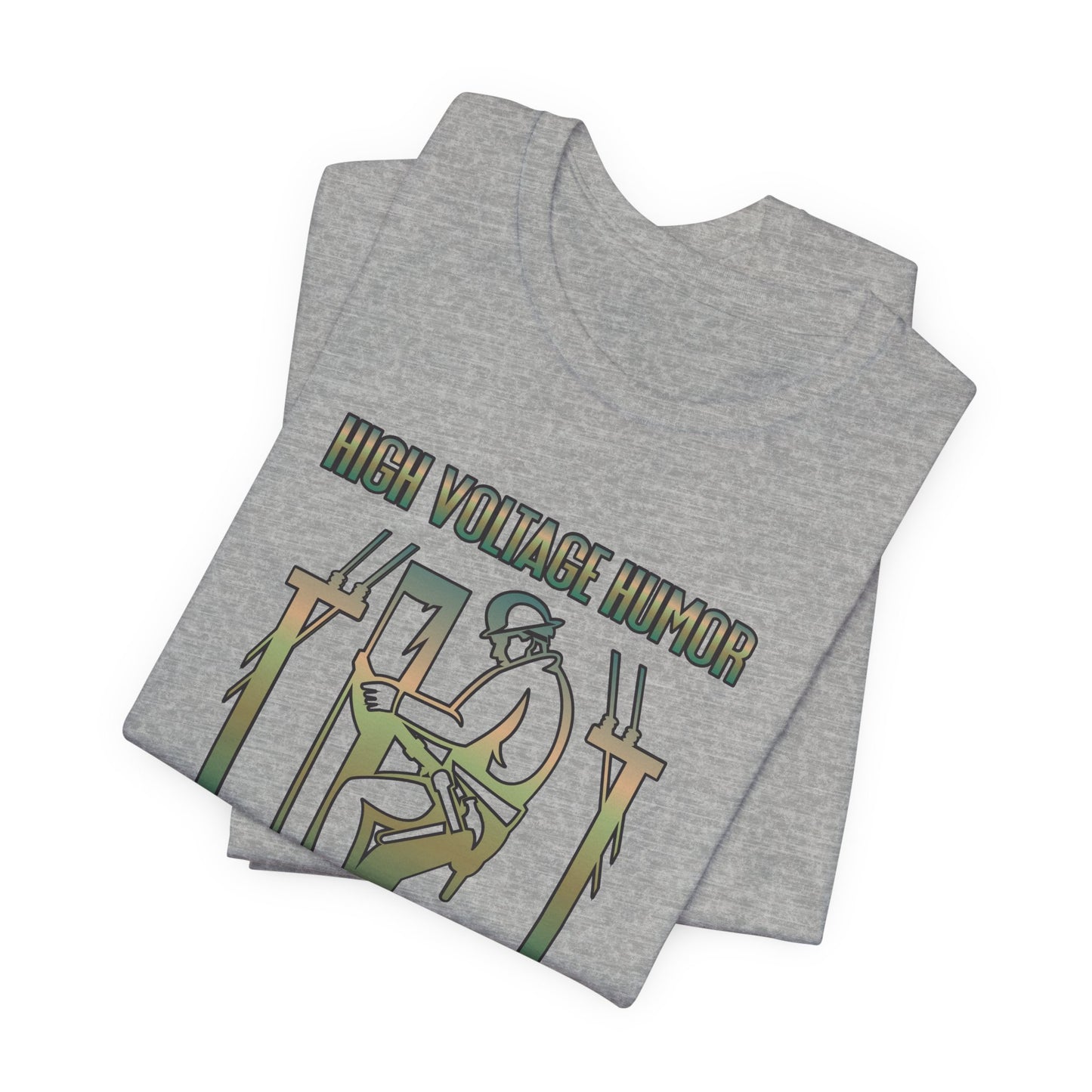 Lineman T-shirt - High Voltage Humor Shockingly Good Lines-copper patina
