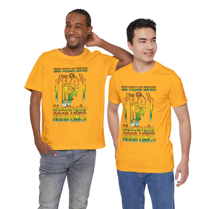 Lineman T-shirt - High Voltage Humor Shockingly Good Lines-gradient