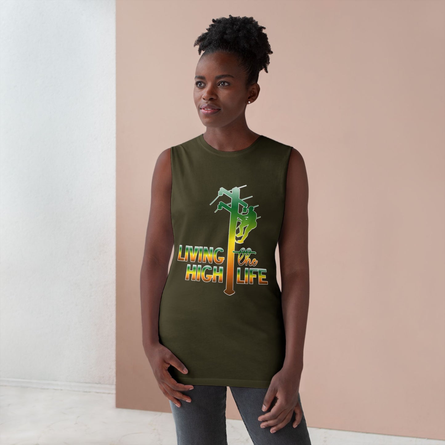 Lineman Tank - living the high life - gradient