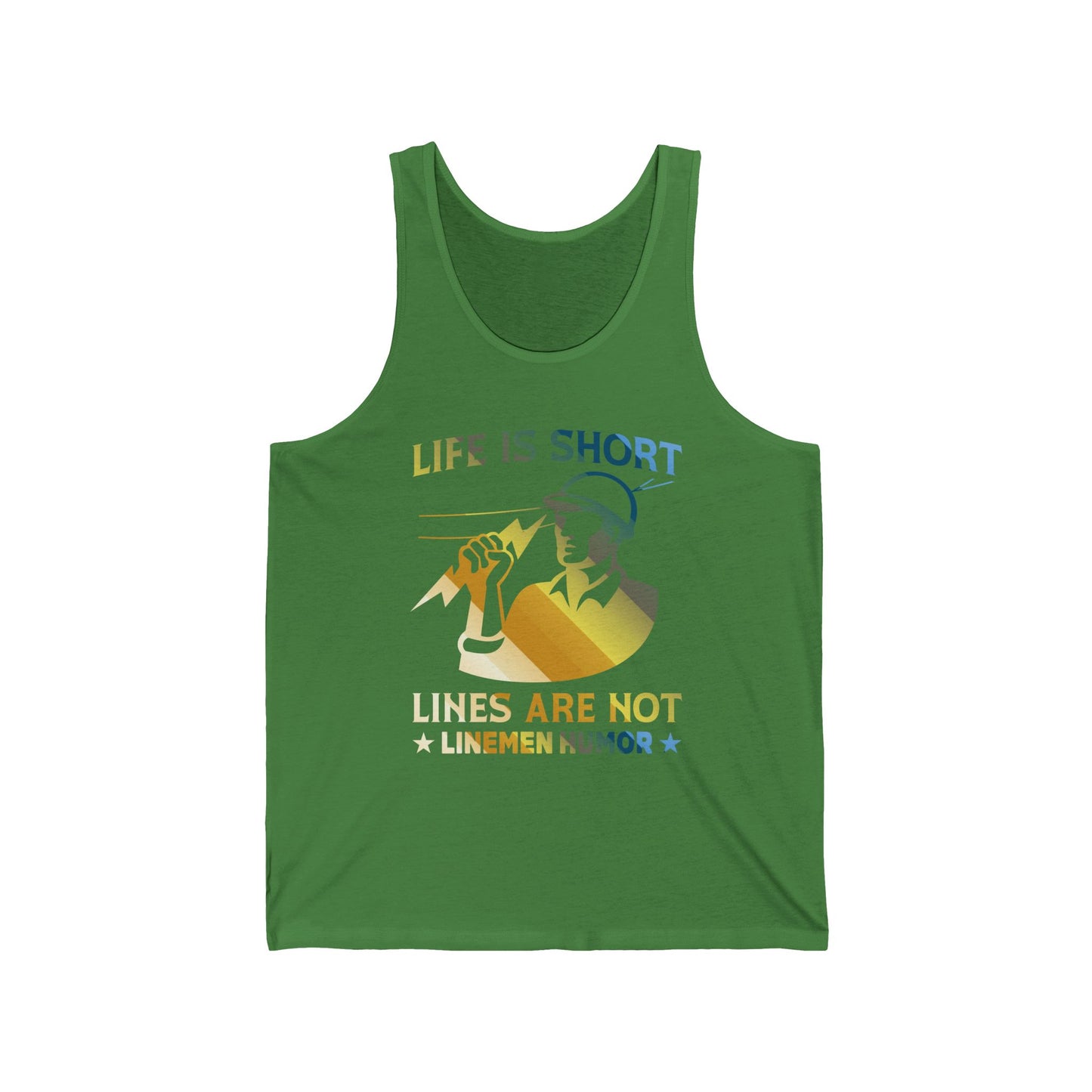 Lineman Tank - Life Is Short Lines Are Not-colored chrome