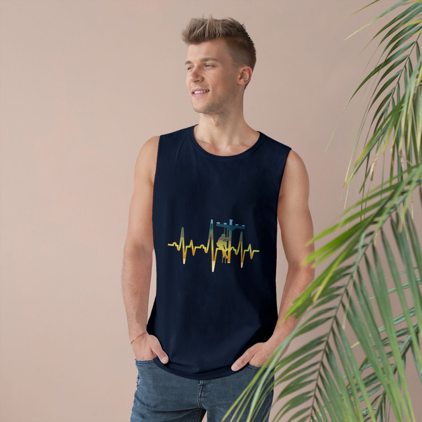 Lineman Tank- Lineman Heartbeat - colored chrome