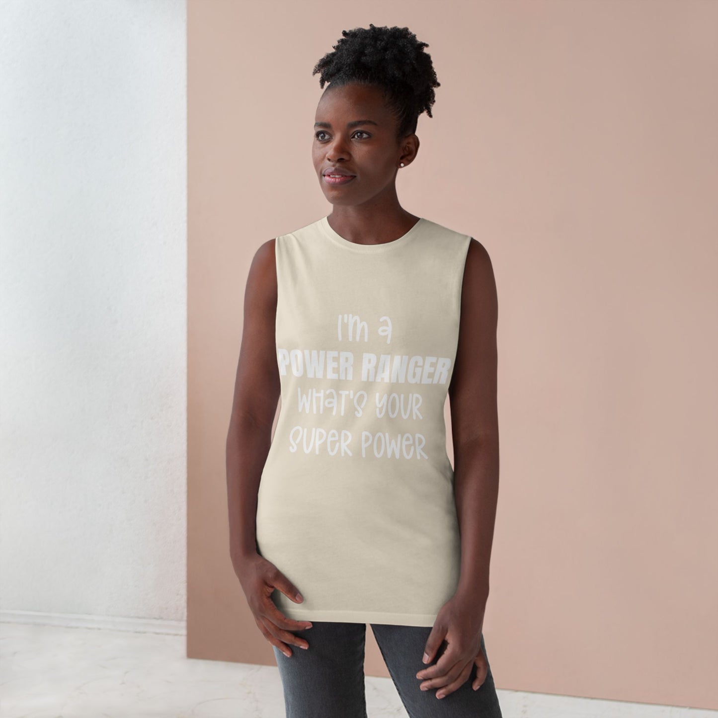 Lineman Tank - power ranger super power white