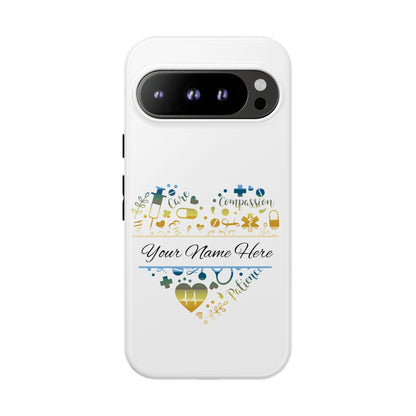 Google Pixel Tough Case - Monogram Heart - White