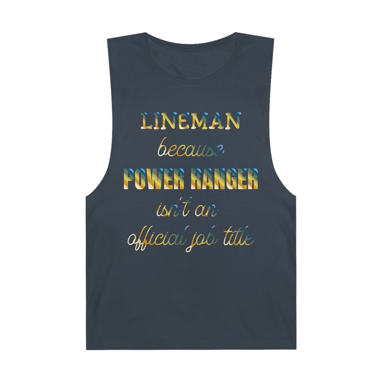 Lineman Tank - Power Ranger job title colored chrome