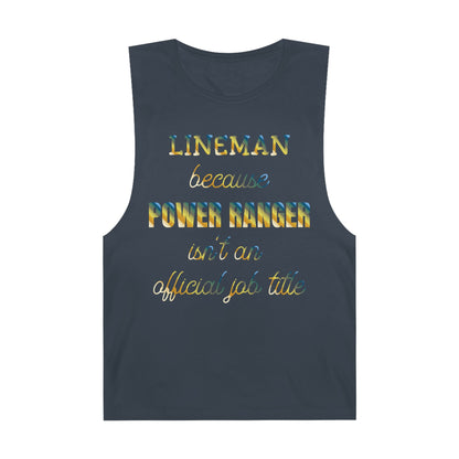 Lineman Tank - Power Ranger job title colored chrome