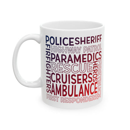 First Responder Subway Art color Ceramic Mug, (11oz, 15oz)