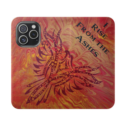 Faux Leather Wallet Phone Case - iPhone & Galaxy - I Rise From the Ashes