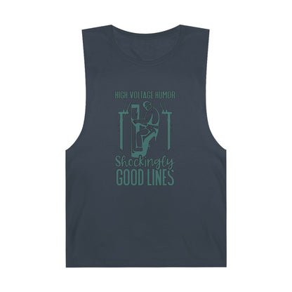 Lineman Tank - High Voltage Humor Shockingly Good Lines-copper patina