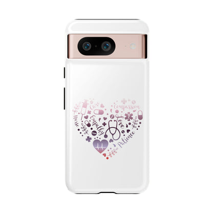Google Pixel Tough Case - Monogram Heart 1 - White