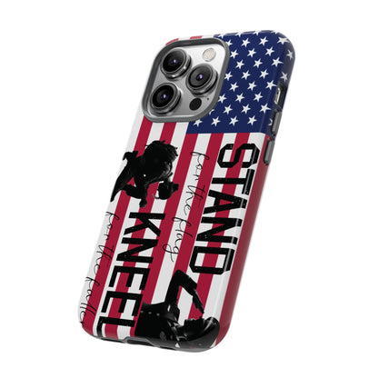Female Military iPhone Tough Case - Stand for the Flage, Kneel for the fallen