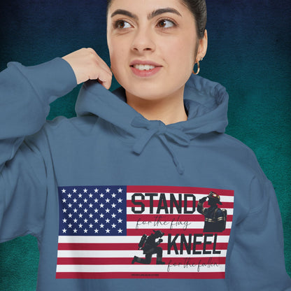 Comfort Colors Stand for the Flag, Kneel for the Fallen Hoodie - Firefighter