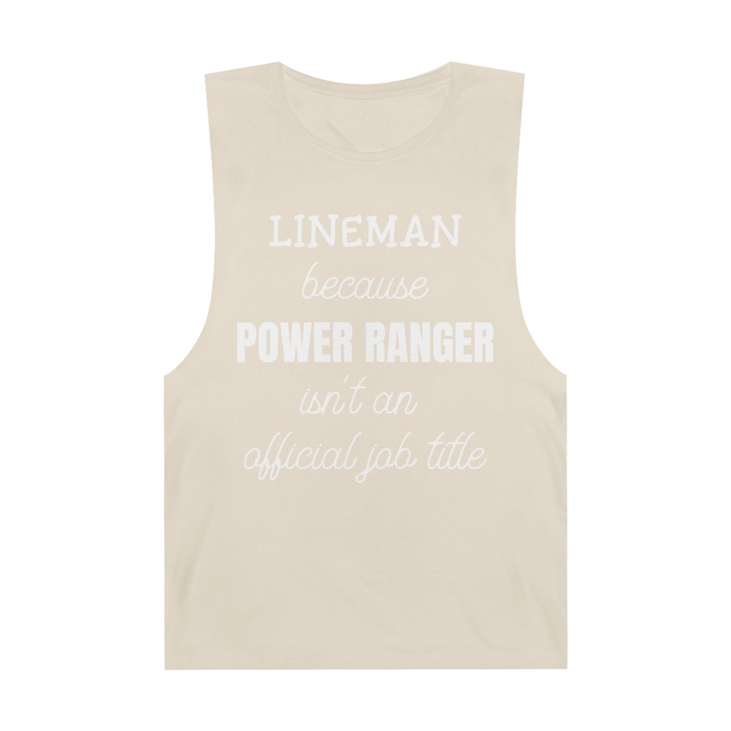Lineman Tank - Power Ranger job title white