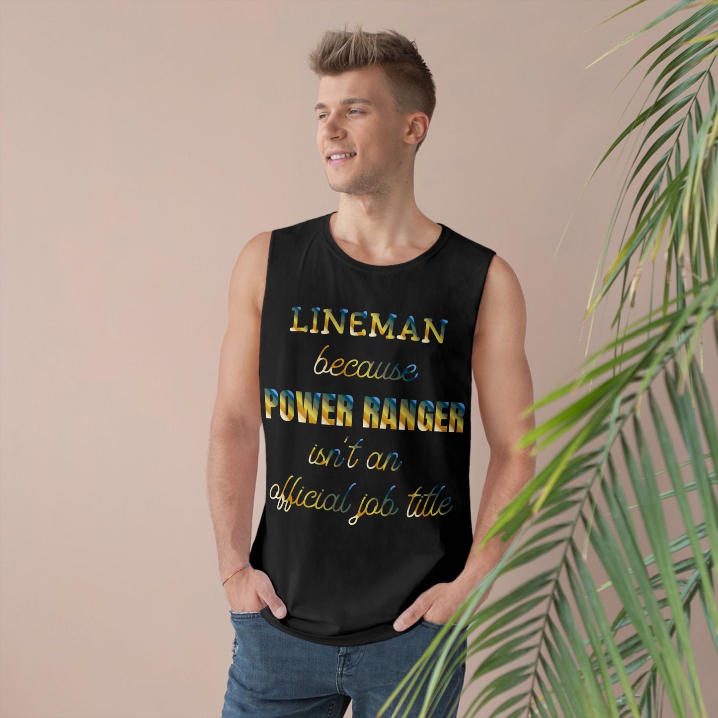 Lineman Tank - Power Ranger job title colored chrome