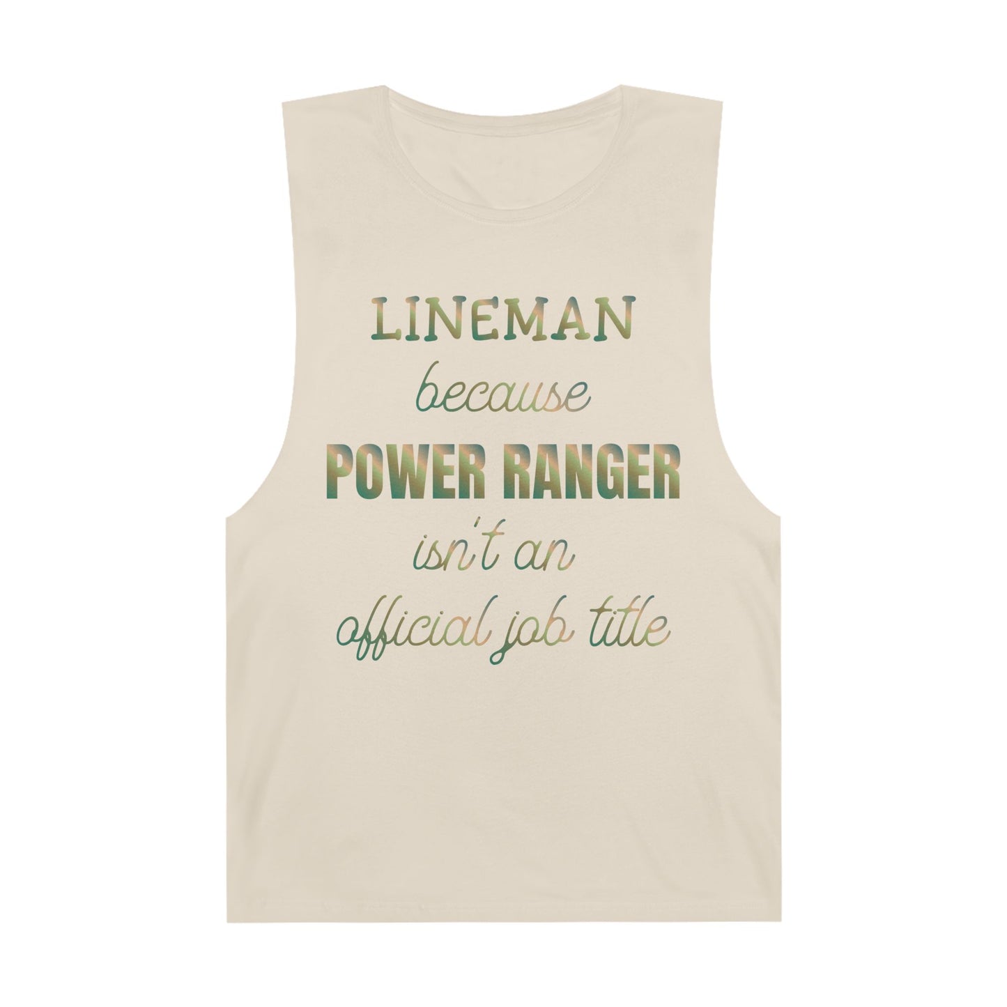 Lineman Tank - Power Ranger job title copper patina