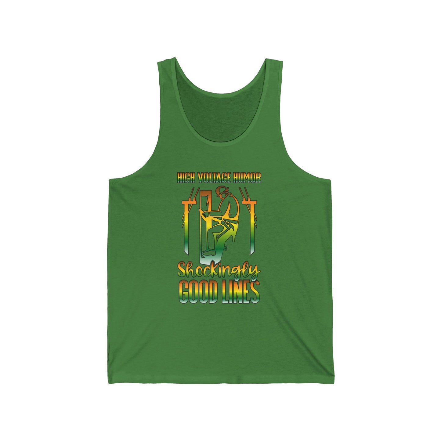 Lineman Tank - High Voltage Humor Shockingly Good Lines-gradient