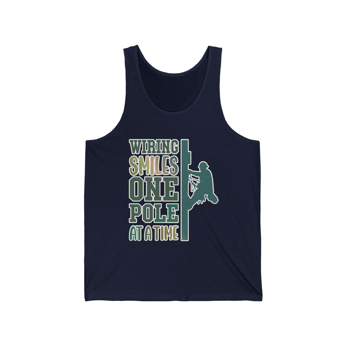 Lineman T-shirt - Wiring Smiles One Pole At A Time-copper patina