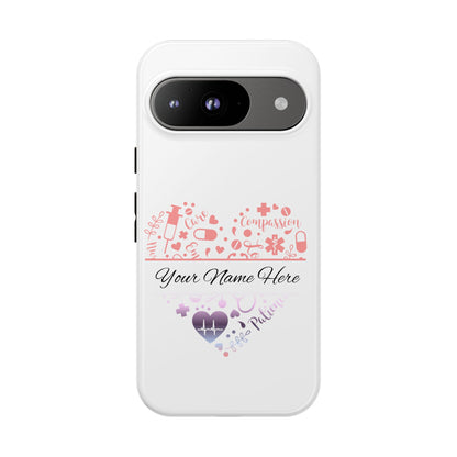 Google Pixel Tough Case - Monogram Heart - White