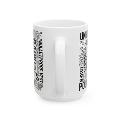 Police Officer Subway Art Ceramic Mug, (11oz, 15oz)