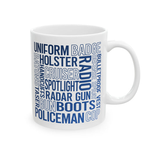 Police Officer Subway Art color Ceramic Mug, (11oz, 15oz)