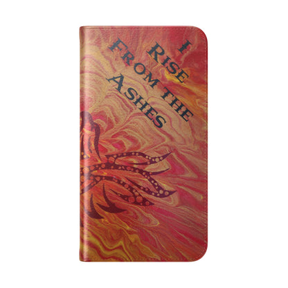 Faux Leather Wallet Phone Case - iPhone & Galaxy - I Rise From the Ashes