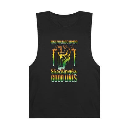 Lineman Tank - High Voltage Humor Shockingly Good Lines-gradient