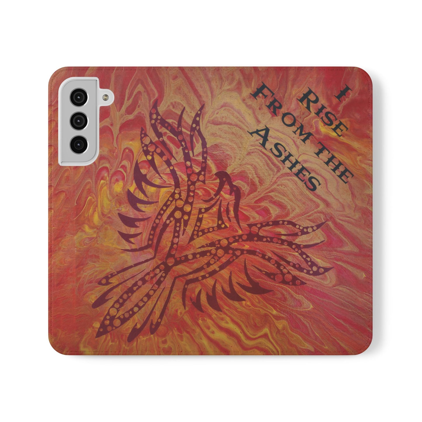 Faux Leather Wallet Phone Case - iPhone & Galaxy - I Rise From the Ashes