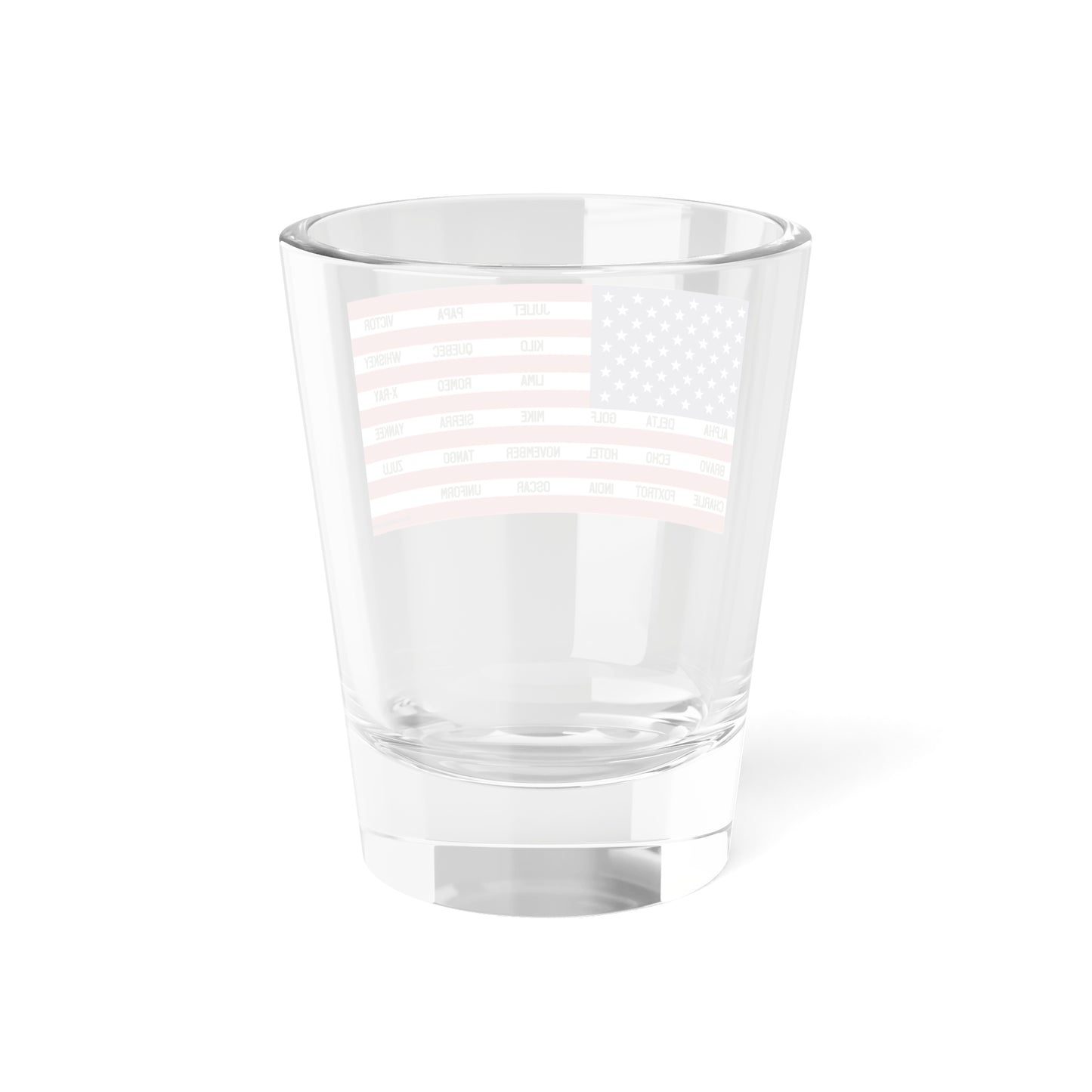 Phonetic Flag Shot Glass, 1.5oz