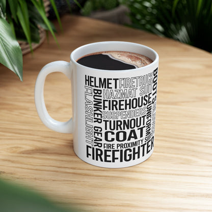 Fire Figther Subway Art Mug, (11oz, 15oz)