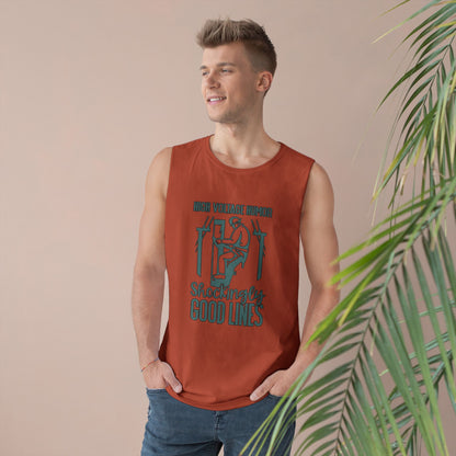 Lineman Tank - High Voltage Humor Shockingly Good Lines-copper patina