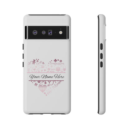 Google Pixel Tough Case - Monogram Heart - White