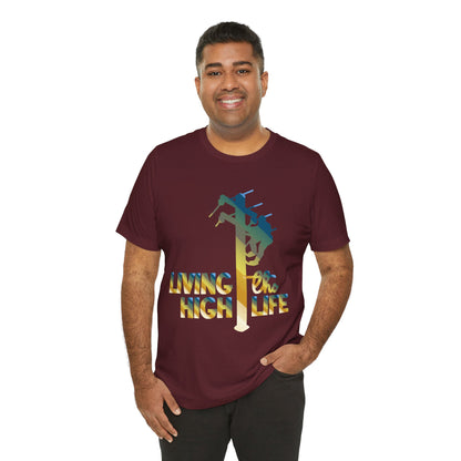 Lineman T-shirt - living the high life - colored chrome