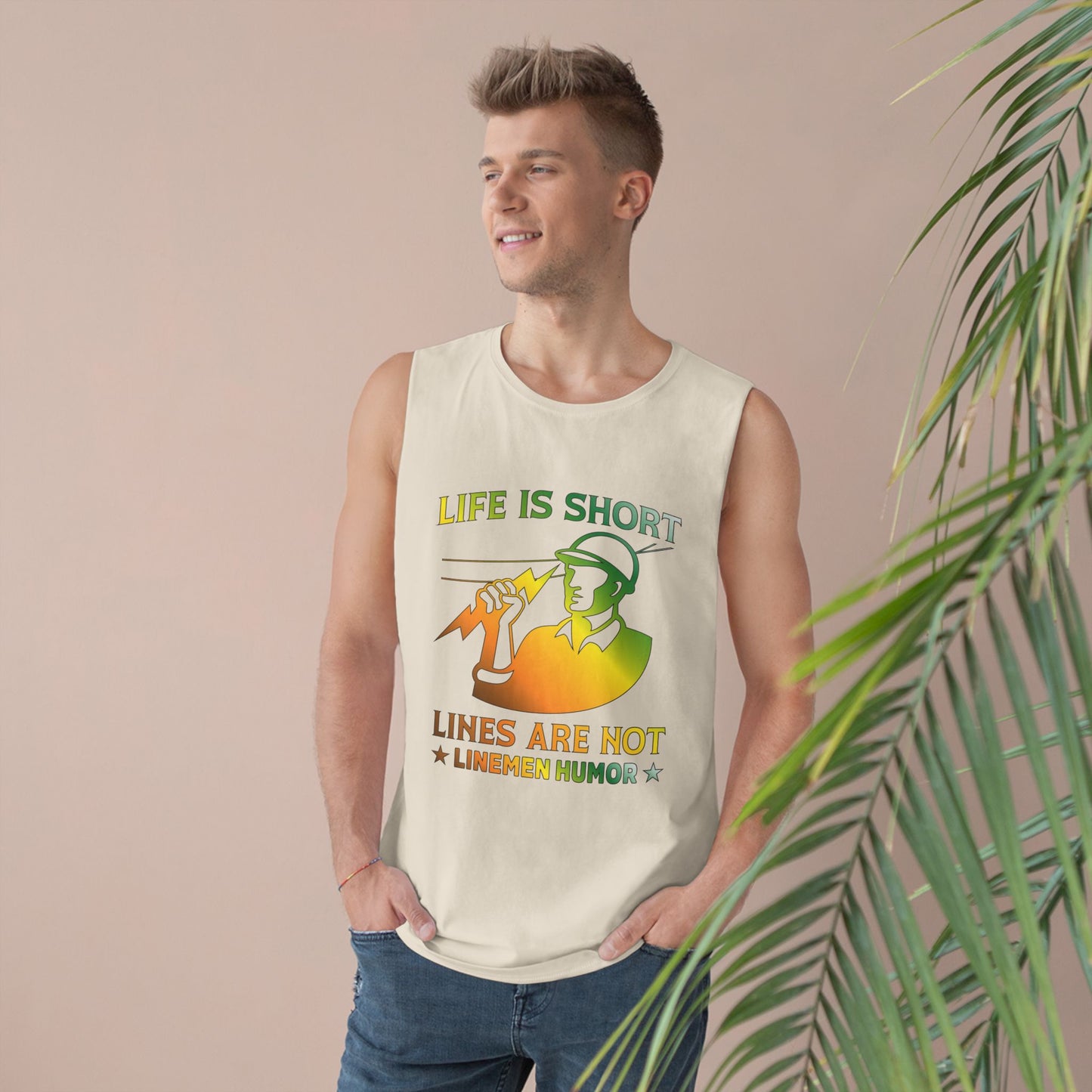 Lineman Tank - Life Is Short Lines Are Not-gradient
