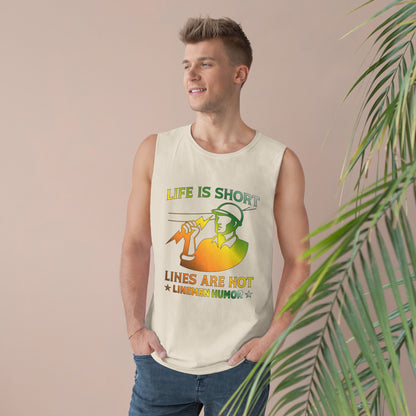 Lineman Tank - Life Is Short Lines Are Not-gradient