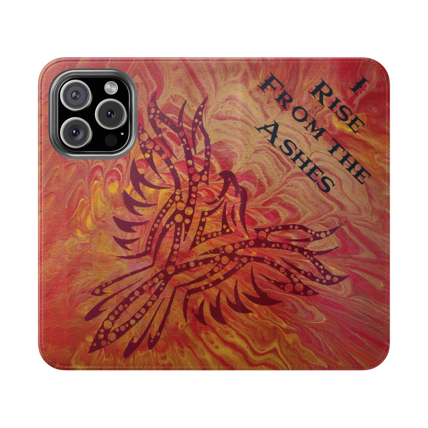 Faux Leather Wallet Phone Case - iPhone & Galaxy - I Rise From the Ashes