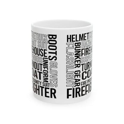 Fire Figther Subway Art Mug, (11oz, 15oz)