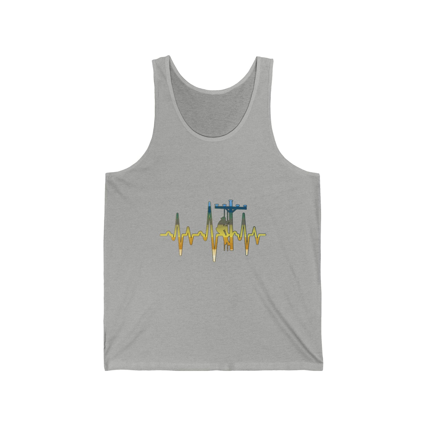 Lineman Tank - Lineman Heartbeat - colored chrome