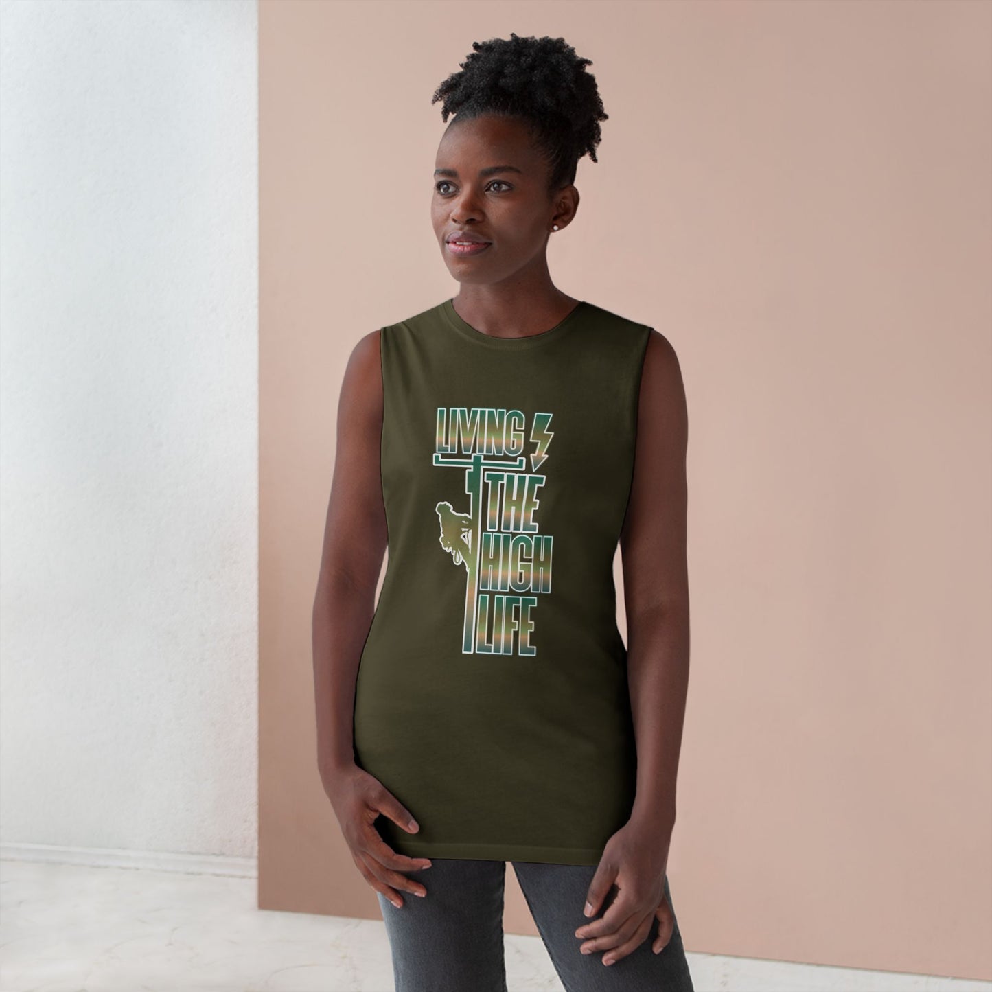 Lineman Tank - Living The High Life-copper patina