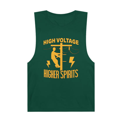 Lineman Tank - High Voltage Higher Spirits-sky 24