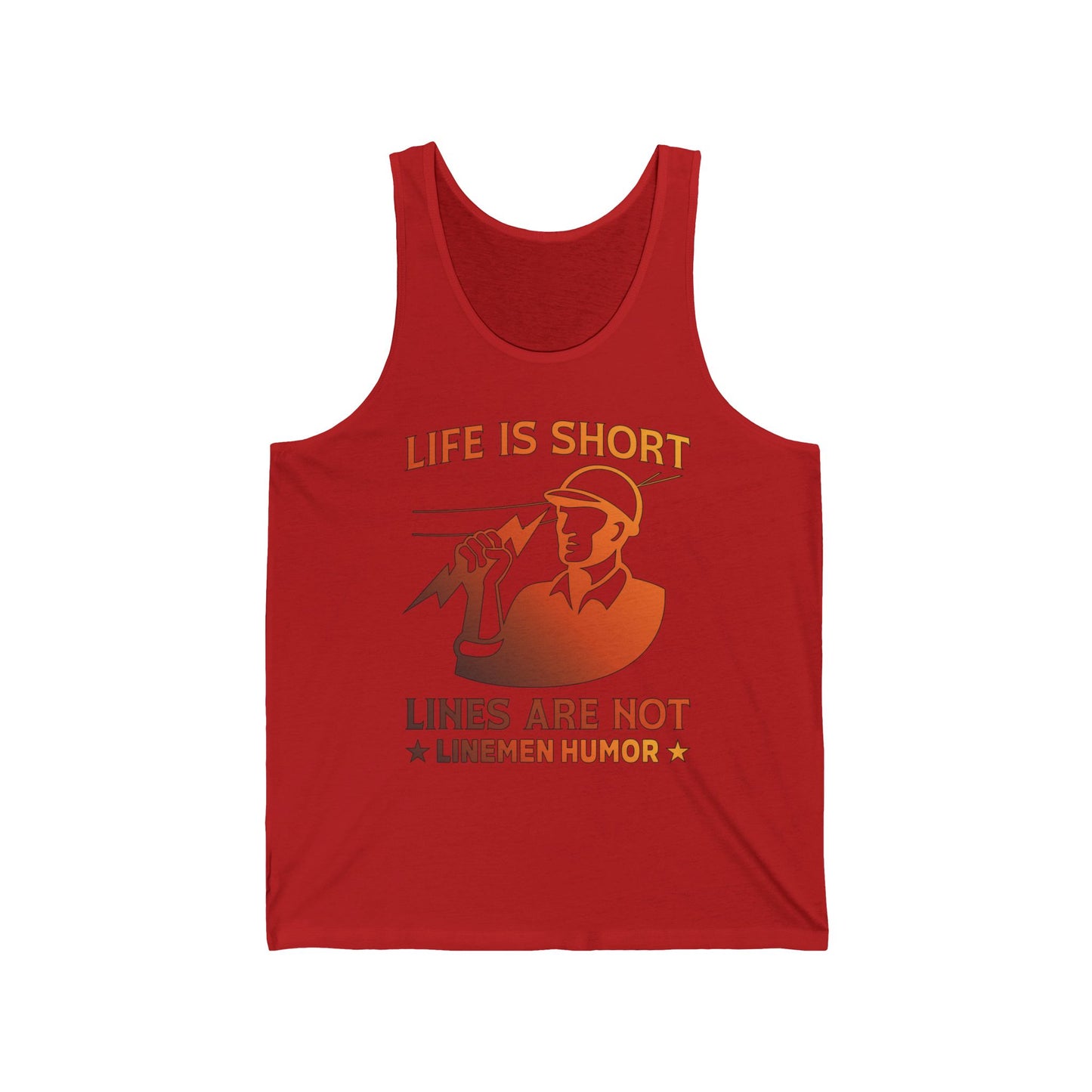 Lineman Tank - Life Is Short Lines Are Not-sky 24