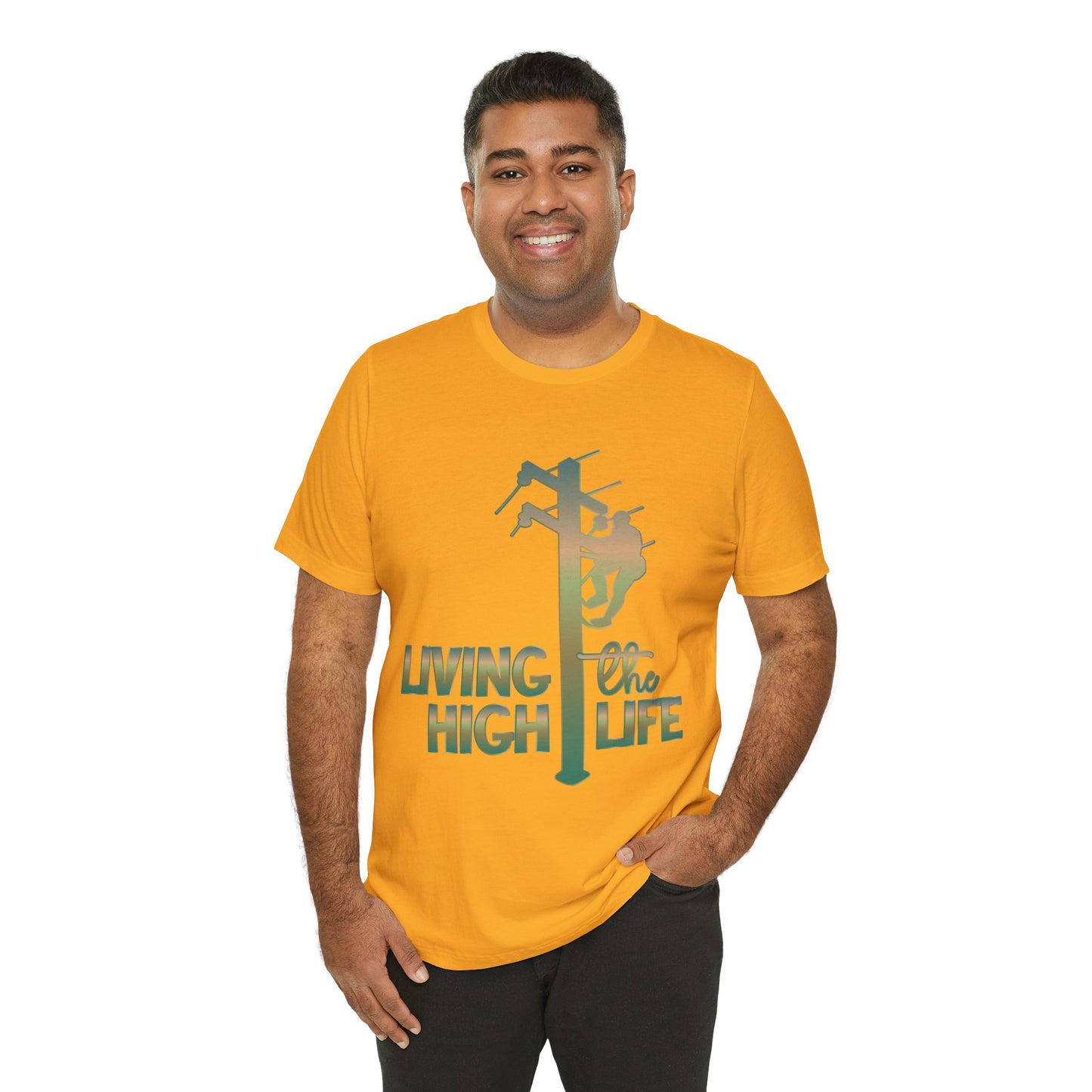 Lineman T-shirt - living the high life - copper patina