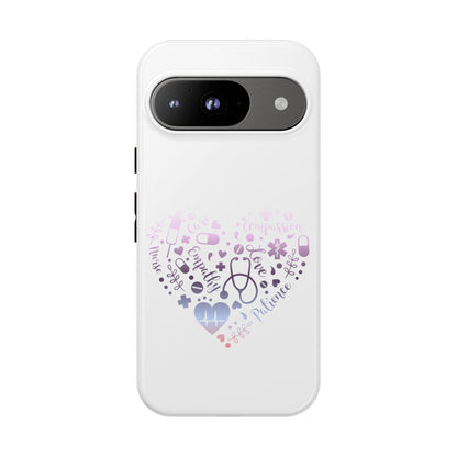 Google Pixel Tough Case - Monogram Heart 1 - White