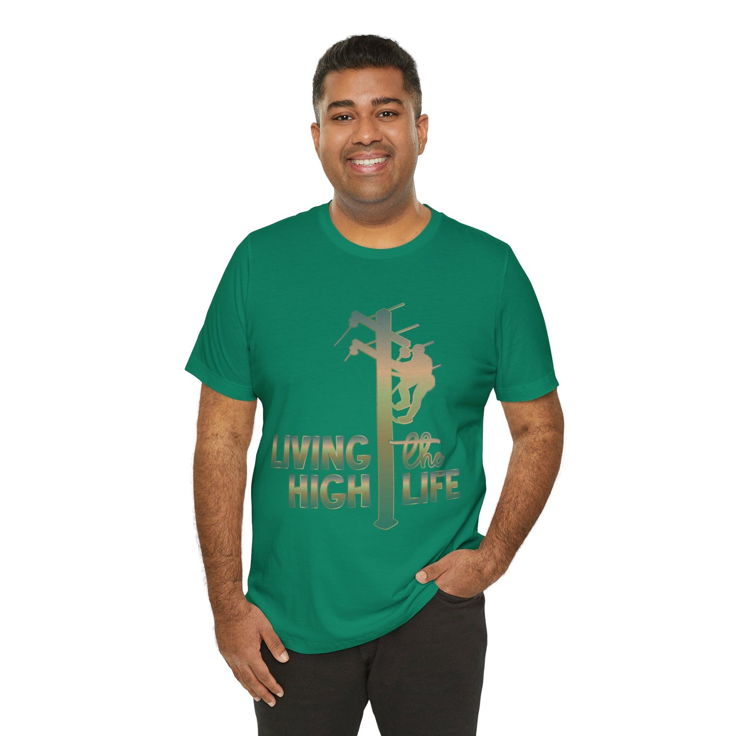 Lineman T-shirt - living the high life - copper patina