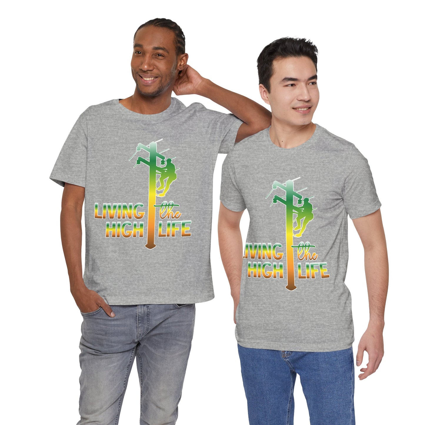Lineman T-shirt - living the high life - gradient