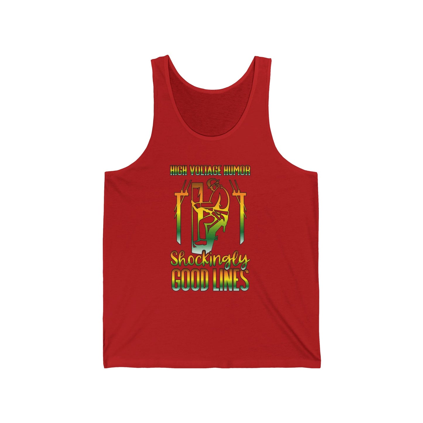 Lineman Tank - High Voltage Humor Shockingly Good Lines-gradient