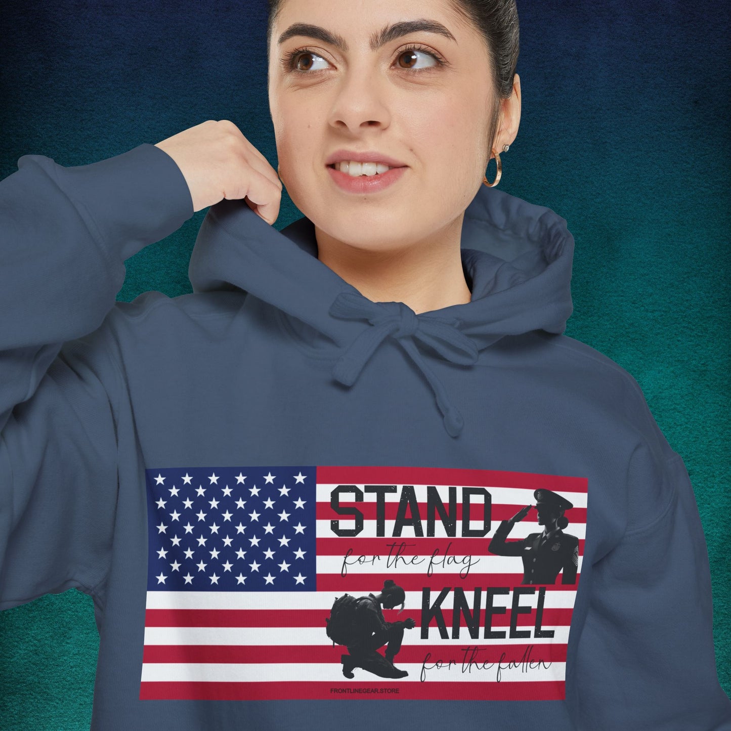 Comfort Colors Stand for the Flag, Kneel for the Fallen Hoodie (female)