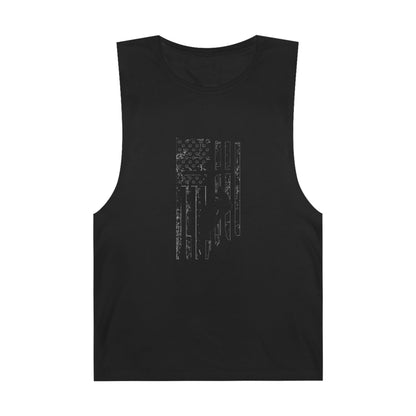 Lineman Tank- Lineman Flag - white offset