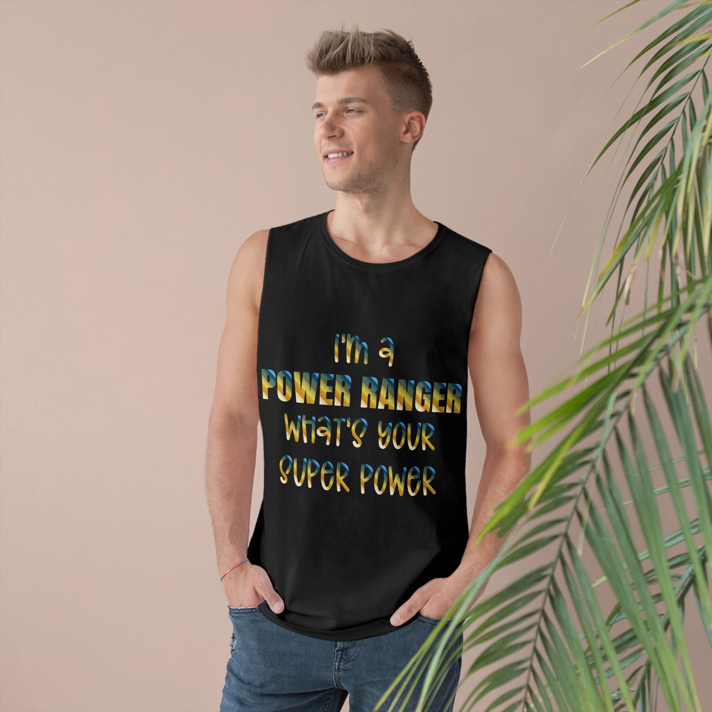 Lineman Tank - power ranger super power colored chrome