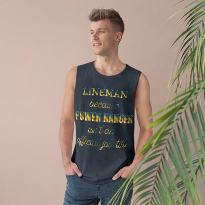 Lineman Tank - Power Ranger job title colored chrome
