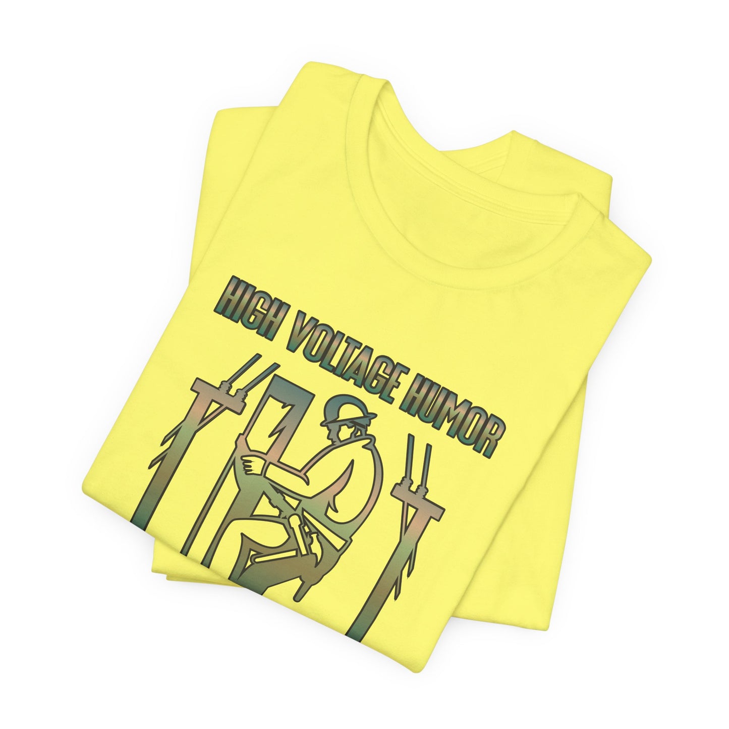 Lineman T-shirt - High Voltage Humor Shockingly Good Lines-copper patina