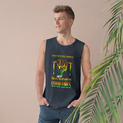 Lineman Tank - High Voltage Humor Shockingly Good Lines-gradient
